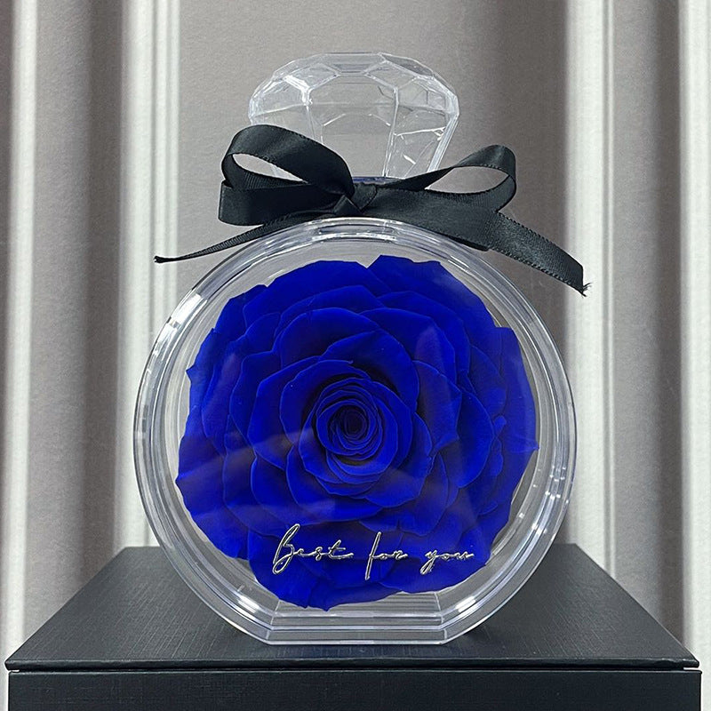 Eternal Flower Ornaments Transparent Cover Dried Rose Gift Box For Christmas New Year Valentine's Day Home Decor