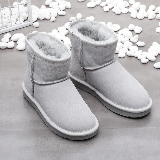 Women's Snow Short Flat Bottom Fleece-lined Cotton Boots