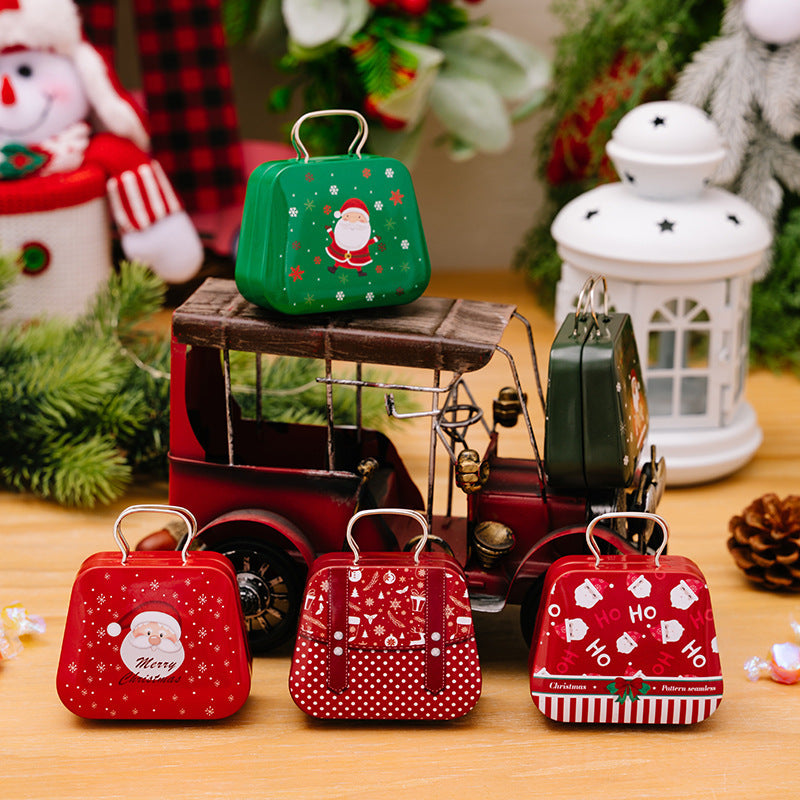 Christmas Decoration Supplies Tinplate Handbag Candy Box