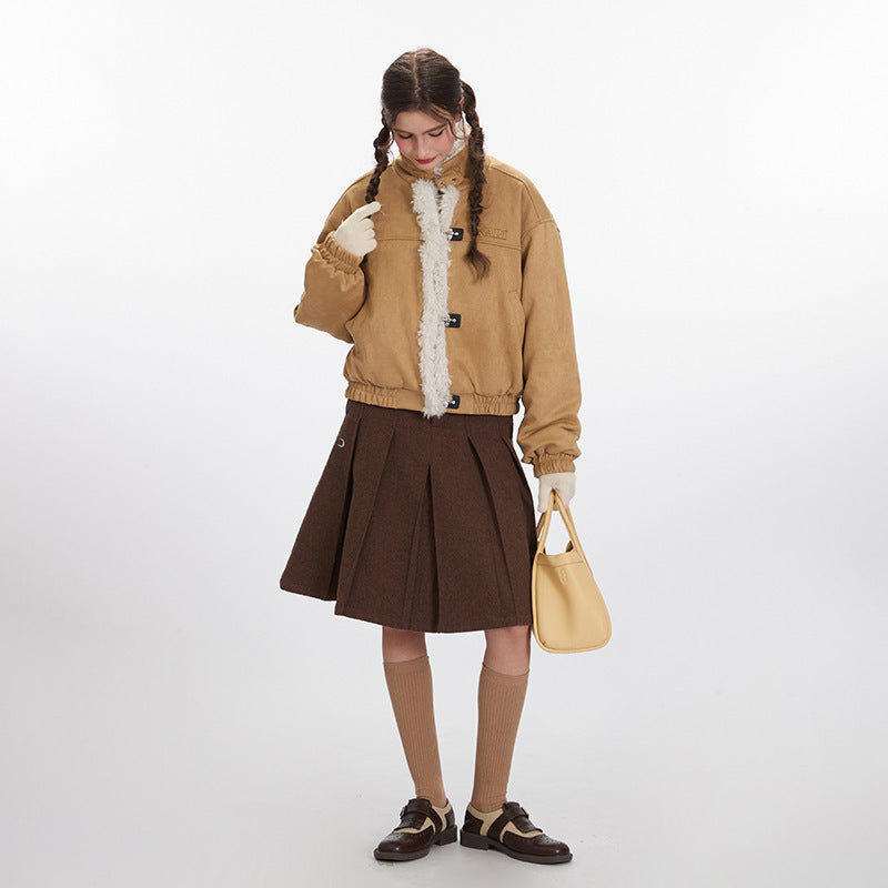 American Retro Stand Collar Niche Winter Casual Loose Cotton Coat