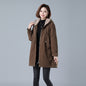 Fleece-lined Thick Hooded Parka Mid-length Long Sleeve Zipper