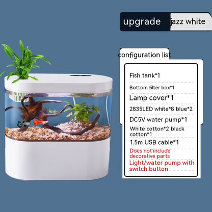 Aquarium Ecological Landscape Desktop Self-circulation Mini Small Change Water Household Fish Tank