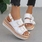 Beach Roman Niche Retro Double Buckle Decorative Slippers