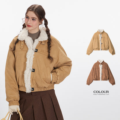 American Retro Stand Collar Niche Winter Casual Loose Cotton Coat