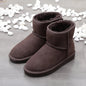 Women's Snow Short Flat Bottom Fleece-lined Cotton Boots