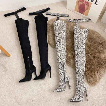 Stiletto Heel Pointed Toe Over-the-knee Pants Boots