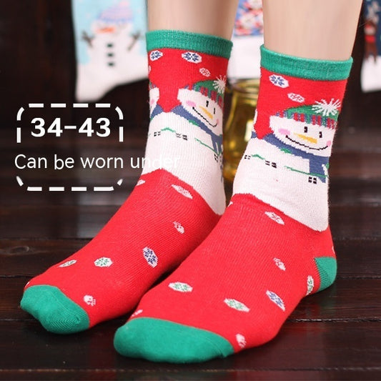 Christmas Pure Cotton Medium Tube Socks Gift Box