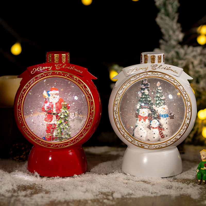 Christmas Decorations Snowflake Ball Automatic Snow Music Box