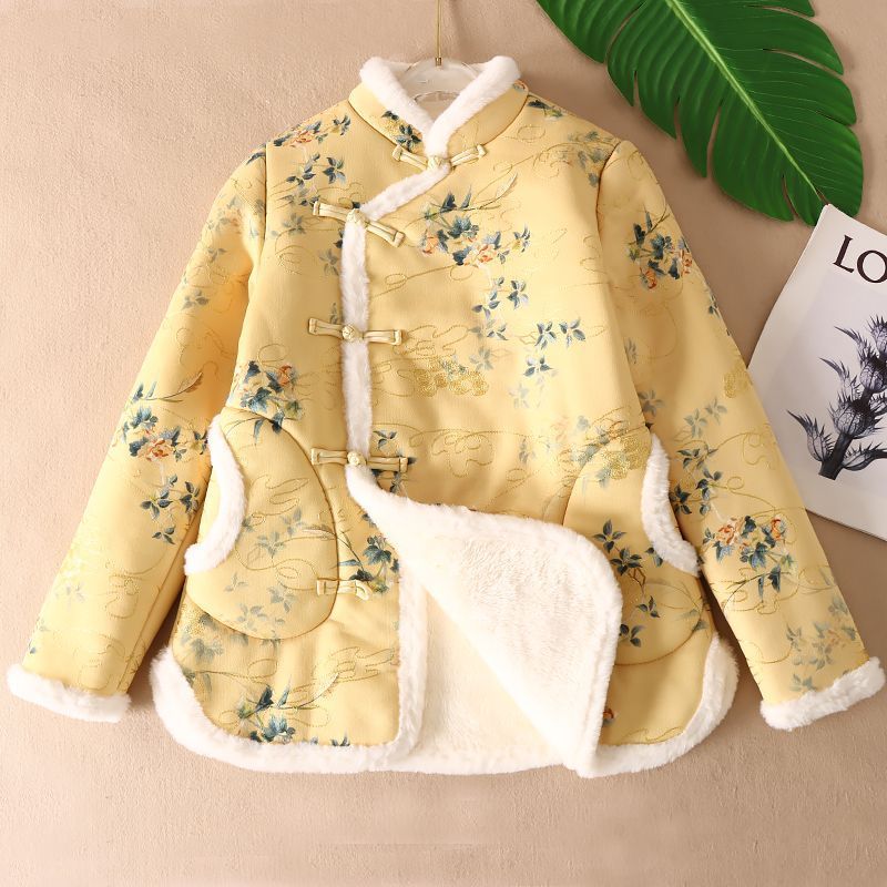 Women's New Chinese-style Thickened Plush Cotton-padded Jacket