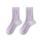 Autumn And Winter Mid-calf Boneless Thickened Solid Color Women's Cotton Socks