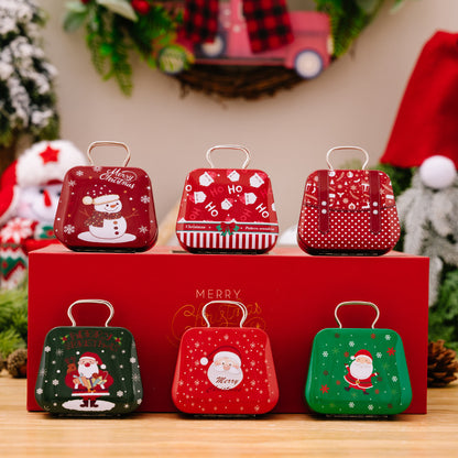 Christmas Decoration Supplies Tinplate Handbag Candy Box