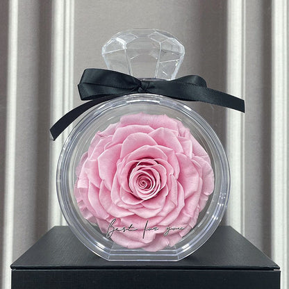 Eternal Flower Ornaments Transparent Cover Dried Rose Gift Box For Christmas New Year Valentine's Day Home Decor