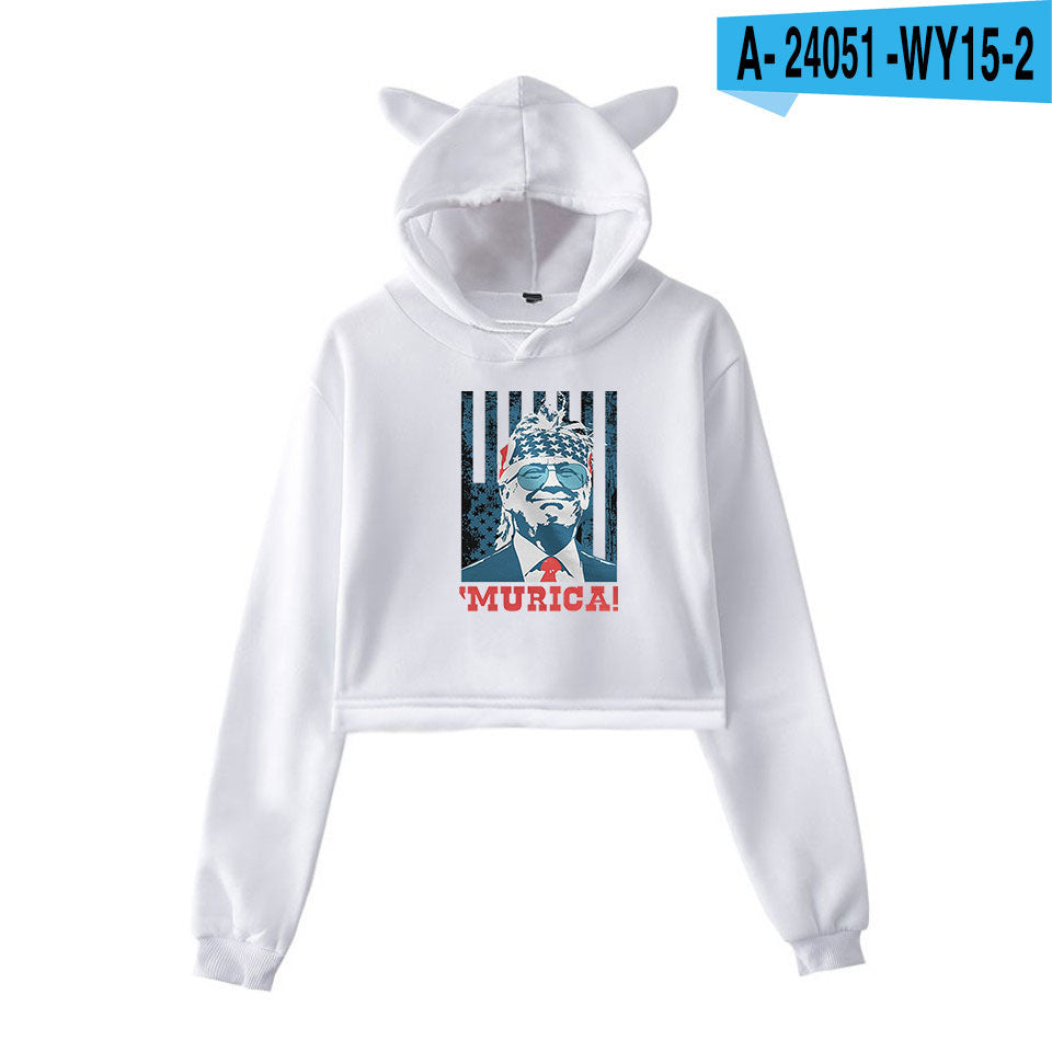 Ladies Trump Print Hoodie