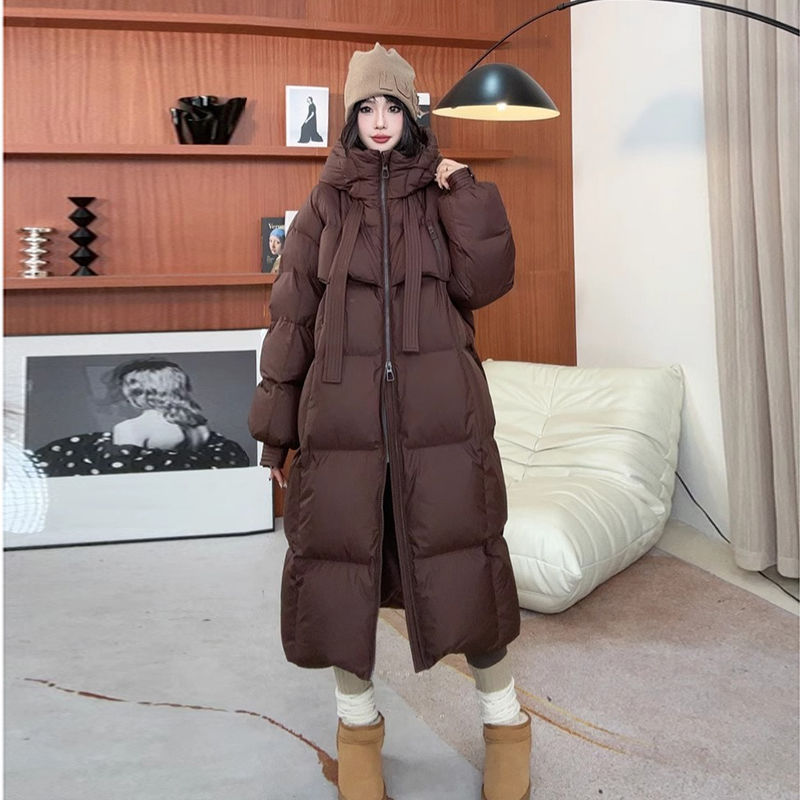 Padded Down Jacket Female Long Below The Knee