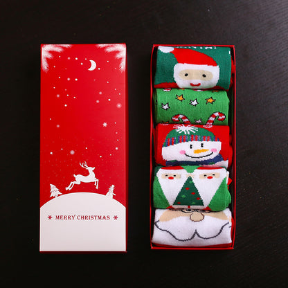 Christmas Pure Cotton Medium Tube Socks Gift Box