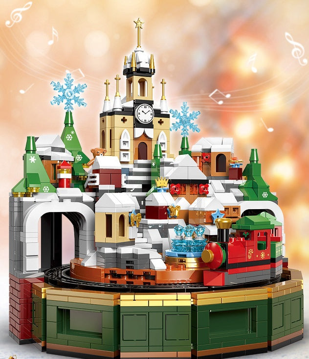 18020 Christmas Castle Music Box Building Block Toys