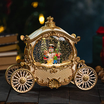 Christmas Eve Old Man Carriage High-end Crystal Ball Music Box