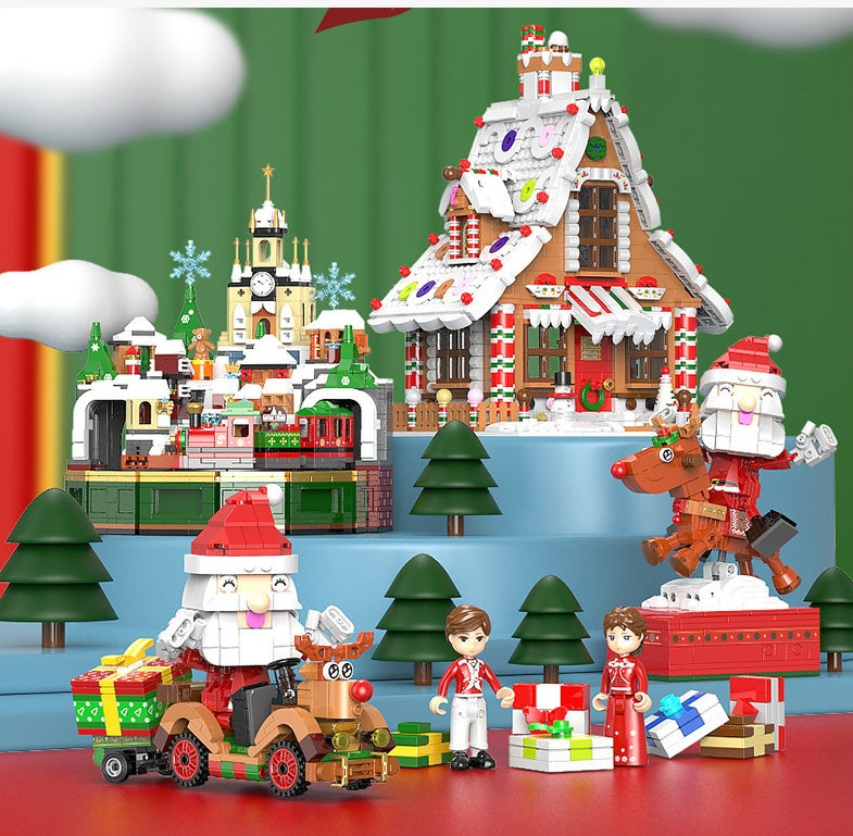 18020 Christmas Castle Music Box Building Block Toys