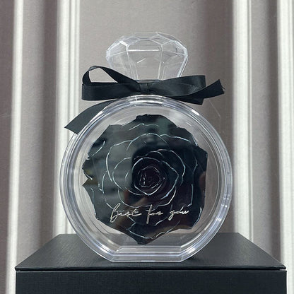 Eternal Flower Ornaments Transparent Cover Dried Rose Gift Box For Christmas New Year Valentine's Day Home Decor