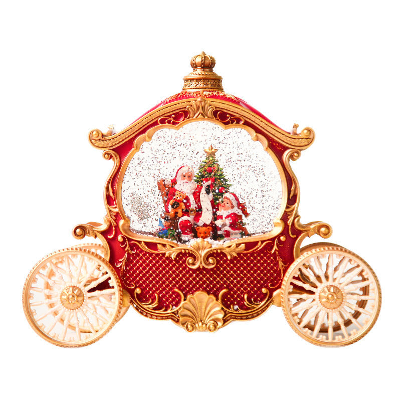 Christmas Eve Old Man Carriage High-end Crystal Ball Music Box