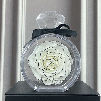 Eternal Flower Ornaments Transparent Cover Dried Rose Gift Box For Christmas New Year Valentine's Day Home Decor