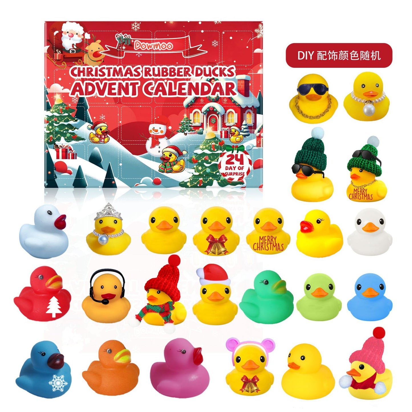 24 Grid Christmas Advent Rubber Duck Blind Box